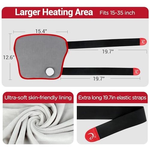 Electric Heating Pad for Leg Pain & Cramps Relief Wearable Knee Heating Pad - Picture 7 of 7