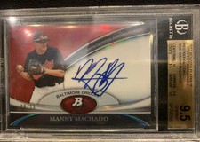 2011 bowman platinum Manny  Machado Rookie Red RefractorAuto Gem Mint 9.5. 10