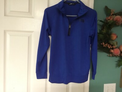 Boys The North Face Boys 1/4 Zip Blue Unlined Pullover Size Large