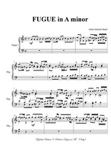 BACH J.S. - FUGUE in A minor - For Organ - PDF WILL BE SENT BY EMAIL