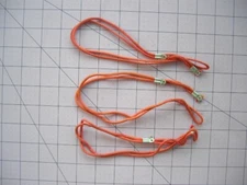 World War II Orange Rayon Braided Dog Tag 3 Neck Cords Chains NOS FS in USA