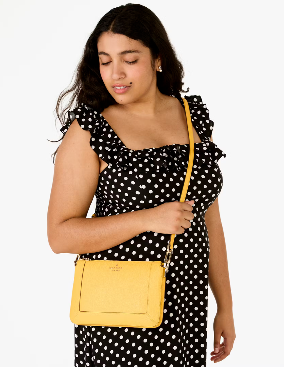 New Kate Spade Lena Double Compartment Crossbody Daffodil | eBay
