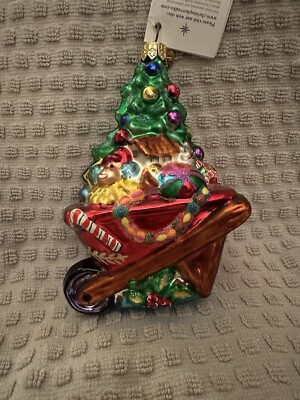 Christopher Radko A Gardners Christmas Wheelbarrow Christmas Ornament