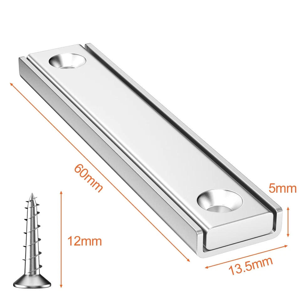 Gvolatee 8 Stück Neodym Magnete Extra Stark 30 Kg Kraft 60 X 13.5 X5 Mm, Multifu
