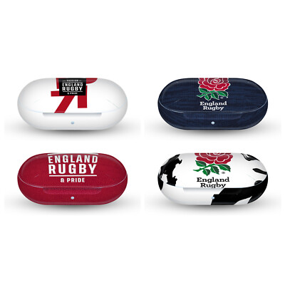 OFFICIAL ENGLAND RUGBY UNION LOGO ART AND TYPOGRAPHY VINYL SKIN FOR SAMSUNG BUDS