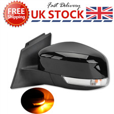 Left Gloss Black Door Wing Mirror Electric Heated For Ford Focus MK3 2011-2018
