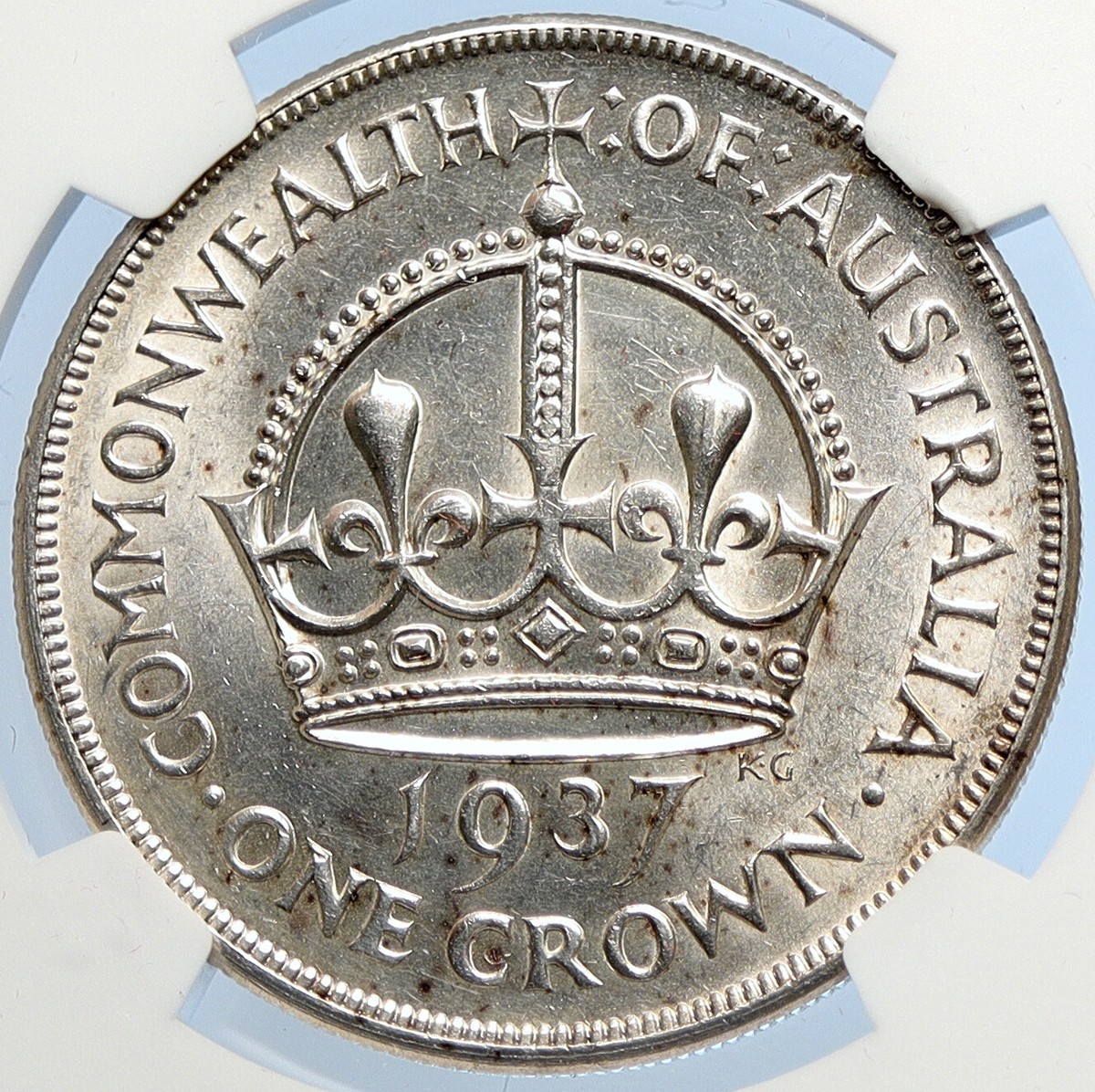 1937 AUSTRALIA Great Britain UK King George VI OLD SILVER CROWN