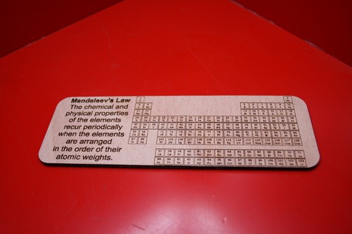 Laser Engraved Periodic Table Wooden Bookmark Mendeleev Law Science History - Imagen 7 de 7