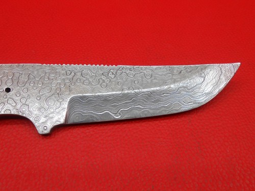 Custom Handmade Rain Drop Pattern Damascus Hunting Knife Blade Blank S59 - Picture 9 of 10