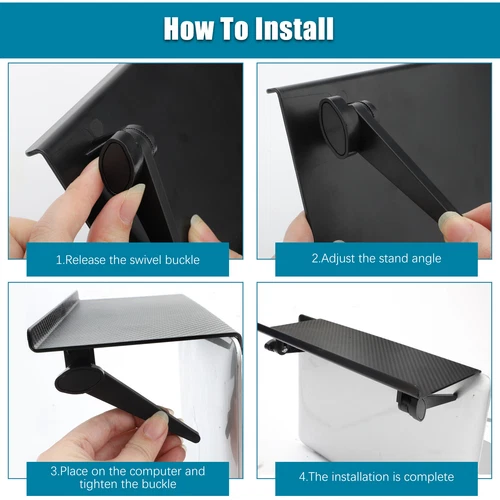 TV Set-Top Box Screen Top Shelf Desktop Adjustable Storage Rack Holder Bracket - Picture 3 of 8