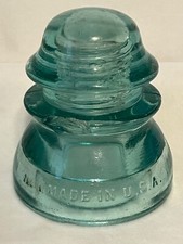 Whitall Tatum Co Insulator Light Green Aqua Glass Made in USA (READ)