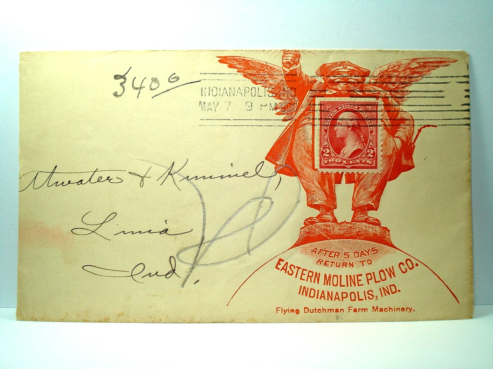 1870s FLYING DUTCHMAN Moline Plow AD ILLUSTRATED INDIANAPOLIS IND Cover HISTORIC - Picture 1 of 2