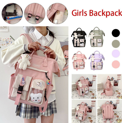 Teens Nylon Backpacks College School Bag Cute Travel Rucksack Girls Student New - Picture 7 of 16
