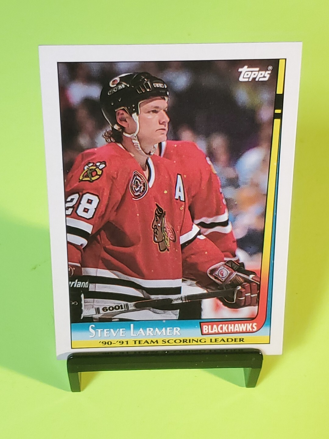 1991-92 Topps Hockey Team Scoring Leaders #21 Steve Larmer Chicago Blackhawks