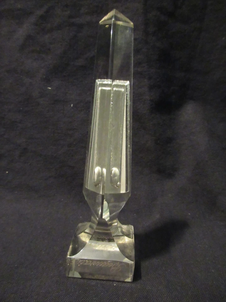 ANCIEN RARE 1900 OBELISQUE VERRE ou CRISTAL 135 mm  THERMOMETRE THERMOMETER - Photo 4/4