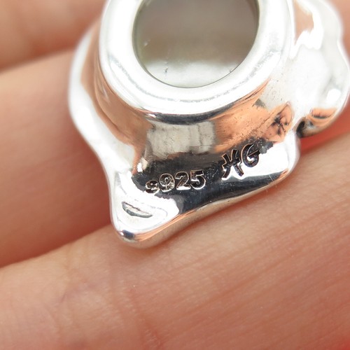 Collar Modernista HAGIT GORALI 925 Plata de Ley Vintage Prehnita Real 18" - Imagen 6 de 9