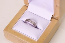 18k White Gold Diamond Cut Wedding 4mm Band Ring Size I 1/2 Hallmarked 18ct Gold
