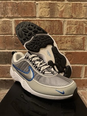 New 11 Nike Air Zoom Spiridon OG Metallic Silver 3M Signal Blue HF9117-003 Men