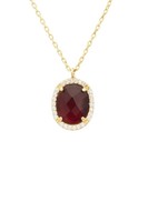 Latelita Beatrice Oval AnhäNger Kette Gold Garnet Schmuck