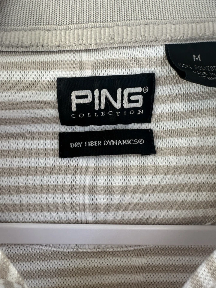 Camisa Polo Ping Golf Para Hombres Sensorcool Performance Bethpage Rayas Negras Talla M Foto 3 de 4