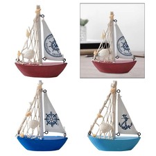Mini modello di barca a vela, decorazione artistica per libreria da tavolo