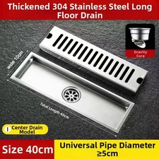 304 Stainless Steel Floor Drain Rectangular Shape for High Traffic Shower Rooms