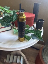 19th Century Antique Nautical Brass Leather Telescope 11"-3 draw Case RARE