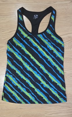 C9 By Champion Women's Blue Green & Black Racerback Tank Top Fitted Sz Large