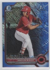 2022 Bowman Chrome Prospects Blue Shimmer Refractor /150 Braylin Minier 9hx