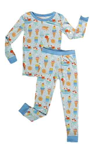 Little Sleepies LS Blueberry ice cream social pajamas 2T two piece. Gently Used.