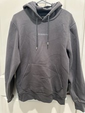 Sonneti Men's Gray Solid Pullover Hooded Hoodie Logo Drawstring Pockets S