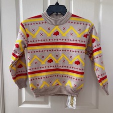 Peanuts Snoopy Fair Isle Sweater Sweatshirt Kids Size 140 US 9-11 NWT