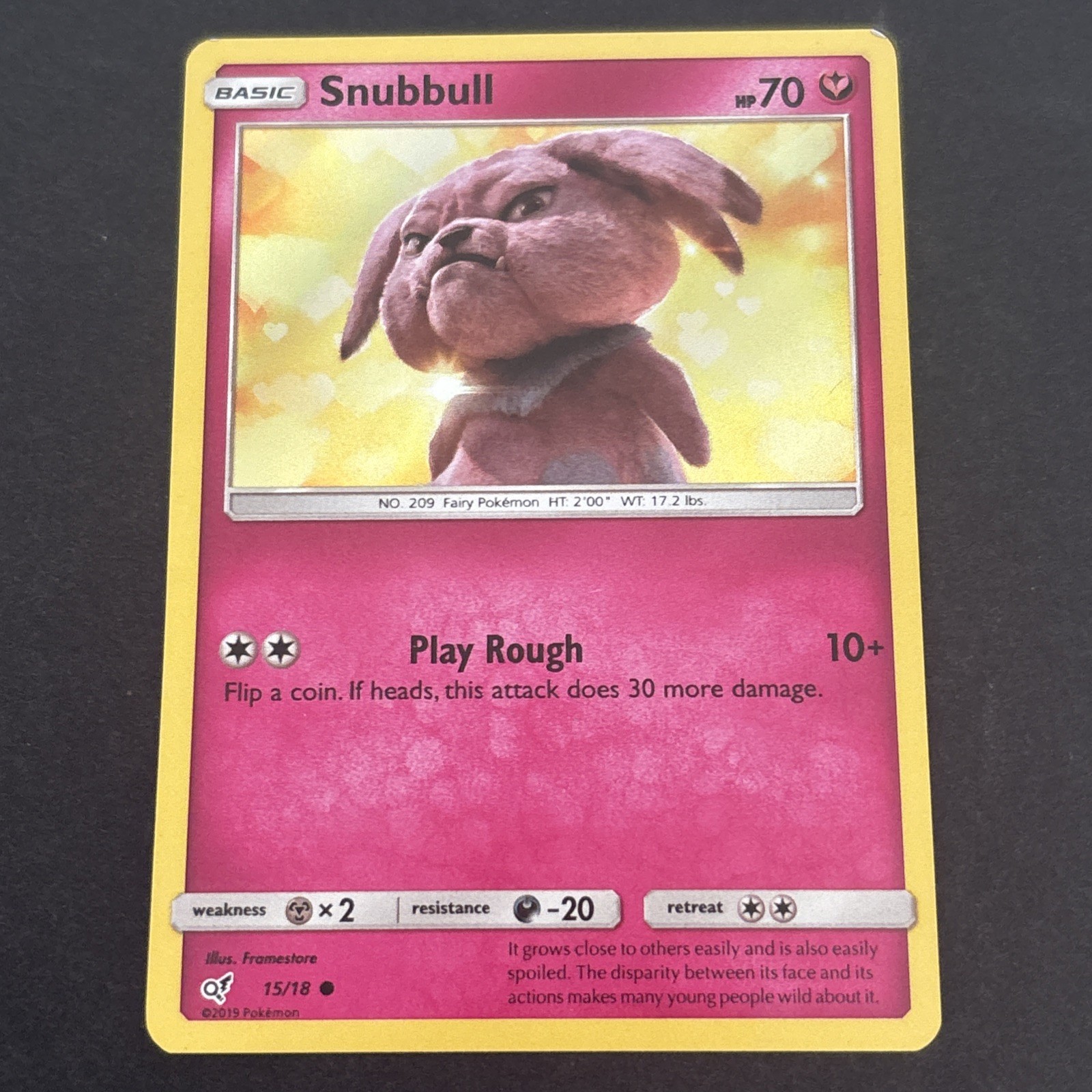 Snubbull 15/18 Holo SM: Detective Pikachu Pokémon TCG LP 2019