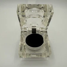 Fancy Ring Box Holder Presentation Acrylic Black Velvet Heavy Made In USA Gift