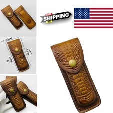 Genuine Cow Leather Knife Holder for Pocket Knife 5.12 Inch with Metal Snap