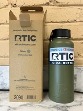 RTIC 32 oz Stainless Steel Water Bottle, | OLIVE GREEN | BRAND NEW