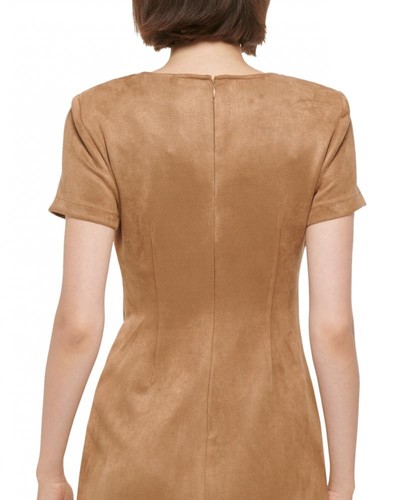New $134 Calvin Klein Women's Short Short Sleeve Round Neck Sheath Dress A4312 - Picture 7 of 18