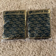 2-PK Silkies Control Top Pantyhose Support Legs X-Large - Off Black