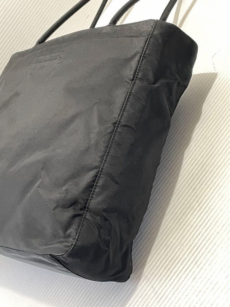 Prada Triangle Plate Nylon Tote Bag Vintage Black Shoulder Bag Authentic thumbnail 4