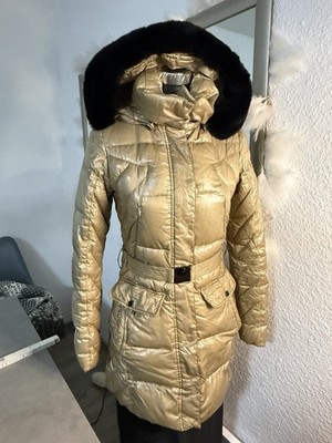 Cinque Daunenmantel Gold Mit Kapuze Und Fell Gr.S/XS Kleine Macken