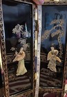 Jade And Black Lacquer Japanese Mini Partition With Hand Carved Geisha — photo 7