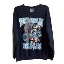 Vintage North Carolina Tar Heels Rameses Globe Flags Sweatshirt Size XL Tultex