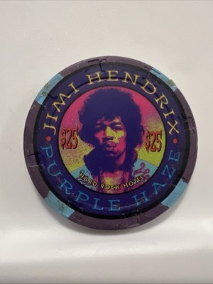 Jimi Hendrix $25 Hard Rock Hotel Las Vegas Nevada Casino Chip Purple Haze