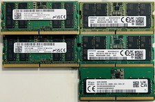 Lot of 12 Micron/Samsung/SK Hynix 16GB/8GB PC5-5600B/4800B Laptop RAM Modules