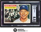 MICKEY MANTLE SGC 8.5 1956 TOPPS BASEBALL #135 GRAY BACK YANKEES 