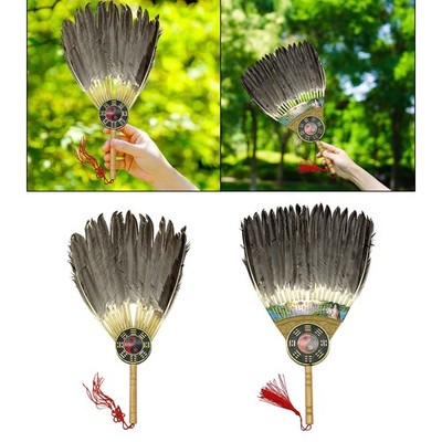 Éventail en plumes de Zhuge Liang, ancien modèle chinois, pour spectacle de