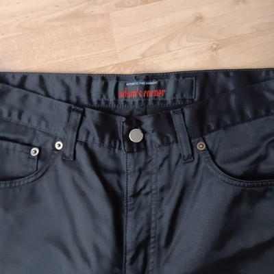 Hose, Schwarz, schick, Glänzend, Größe 34/32, Adam's Corner, Herren