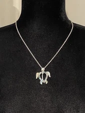 Abalone Inlay Sea Turtle Pendant Silver Tone Necklace 20” Adjustable Sea Life