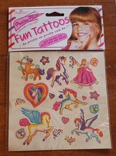 Vtg New 80's Imperial "Petite Miss" Unicorn Fun Tattoo Tatoos Stickers Sealed