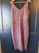 Pepperberry Mauve Lace Dress Size 16 Curvy Bravissimo Wedding guest